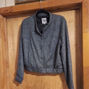 Chic Heathered Bomber Jacket